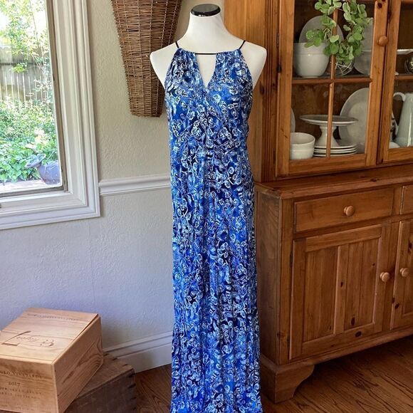 Lucky 🍀 Brand Indigo Floral Boho Maxi Dress Women’s XS - Picture 2 of 12